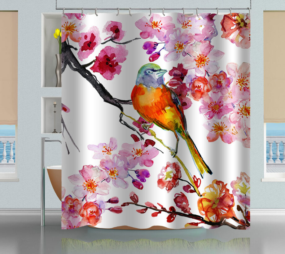 Bird & Flowers Shower Curtain