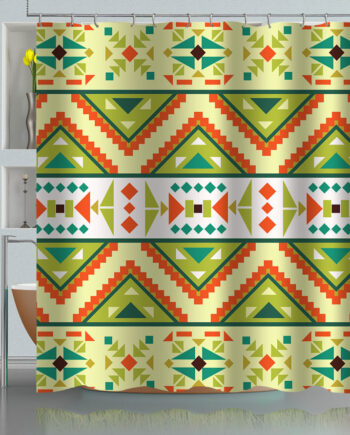 Mayan Aztec Tribal Pattern Shower Curtain