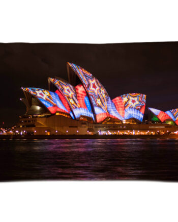 Sydney opera house night colorful pillow case