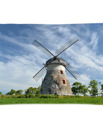 farm windmill blue sky pillow case
