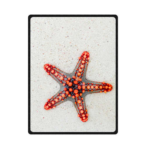 starfish on sand bedding throw fleece blanket
