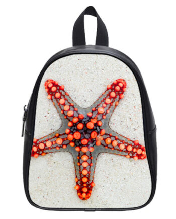 starfish on sand school bag