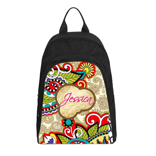 personalized vintage paisley casual backpack