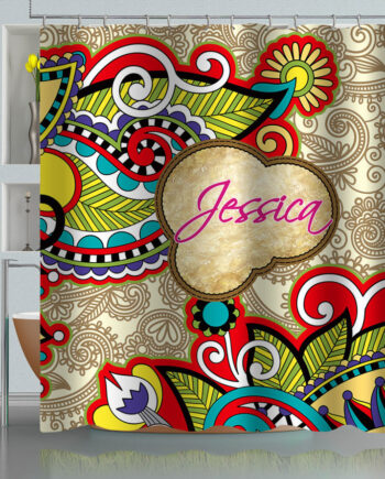 vintage floral paisley shower curtain