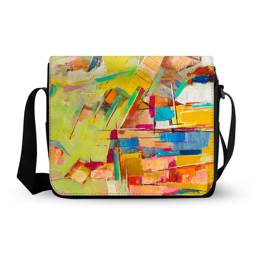 abstract colorful oil painting canvas messenger bag