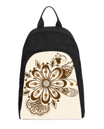 abstract floral indian mehndi casual backpack