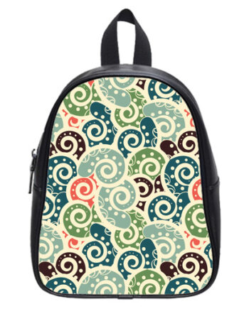 colored background tiled paisley school bag