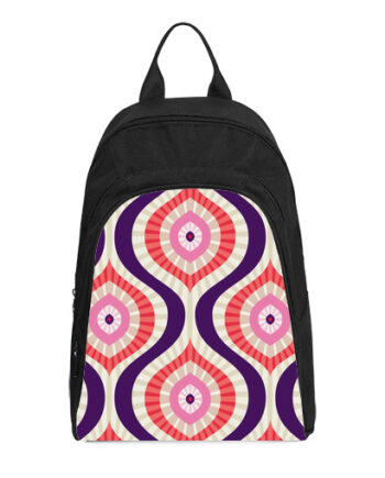 abstract background in red pink blue casual backpack
