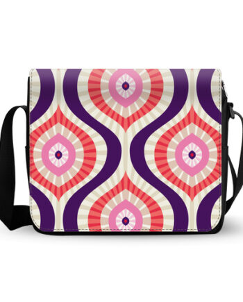 abstract background in red pink blue messenger bag