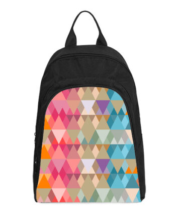 abstract bright triangles pattern casual backpack