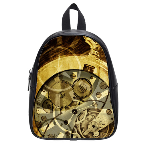 steampunk clock mechanism school bag