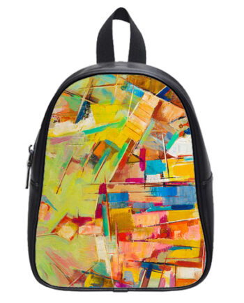 colorful oil painting on canvas school bag