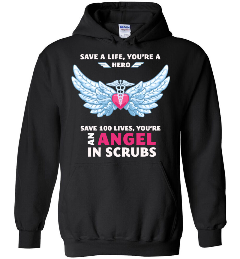 Nurse Angel In Scrubs Hoodie