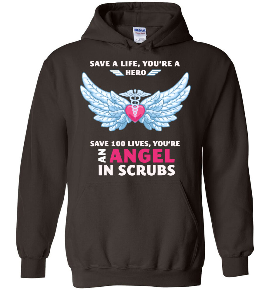 Nurse Angel In Scrubs Hoodie