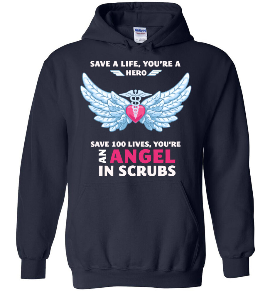 Nurse Angel In Scrubs Hoodie