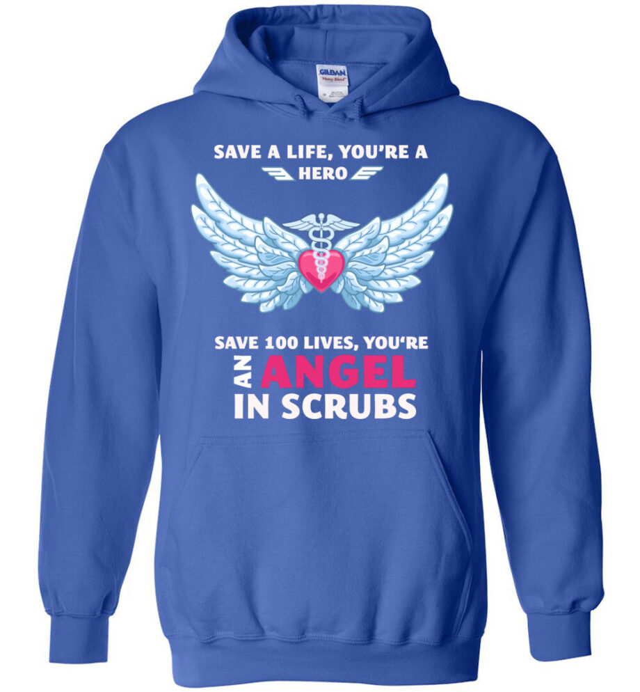 Nurse Angel In Scrubs Hoodie