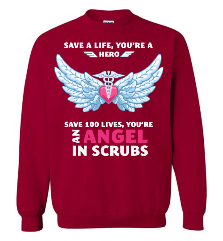 Nurse Angel In Scrubs Sweatshirt