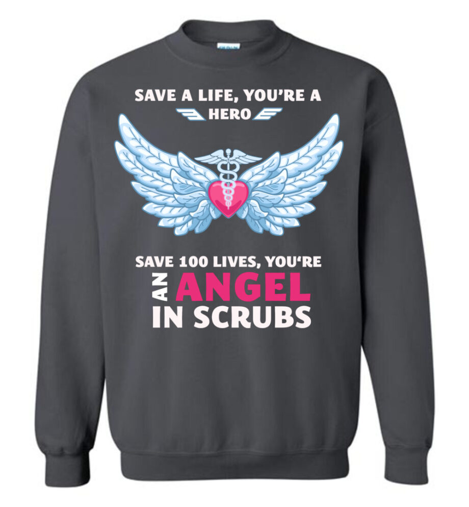 Nurse Angel In Scrubs Sweatshirt