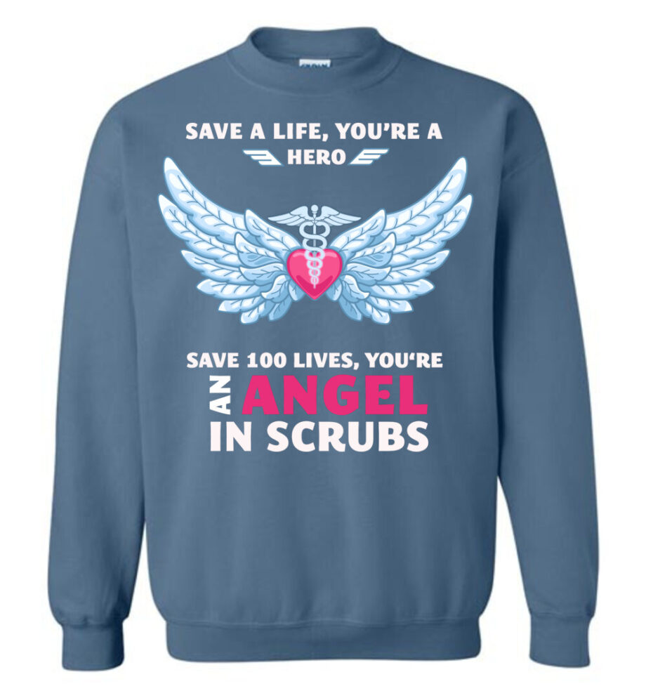 Nurse Angel In Scrubs Sweatshirt