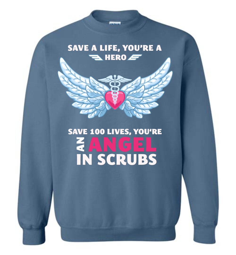 Nurse Angel In Scrubs Sweatshirt 5 Nurse Angel In Scrubs Sweatshirt