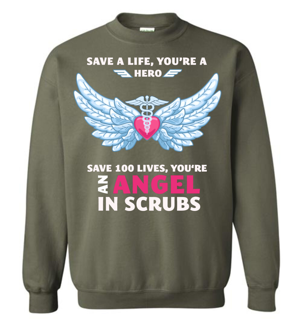 Nurse Angel In Scrubs Sweatshirt 6 Nurse Angel In Scrubs Sweatshirt