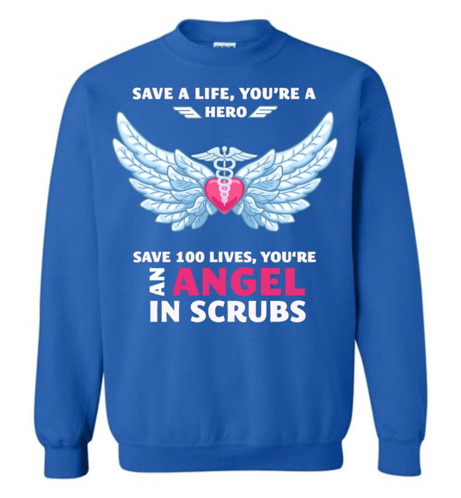 Nurse Angel In Scrubs Sweatshirt