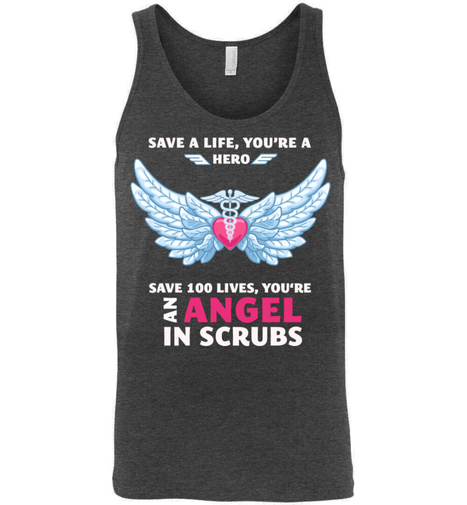 Nurse Angel In Scrubs Unisex Tank