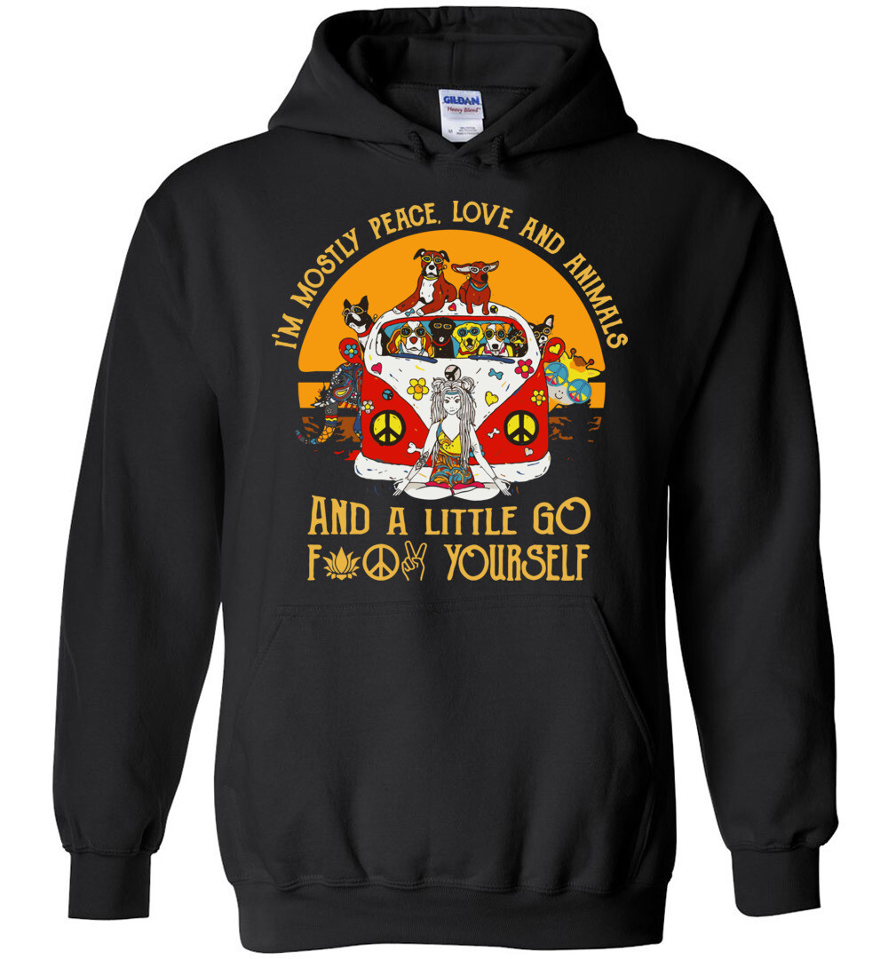 Yoga Peace Love Animal & A Little Go F**k Yourself Hoodie 1 Yoga Peace Love Animal & A Little Go F**k Yourself Hoodie
