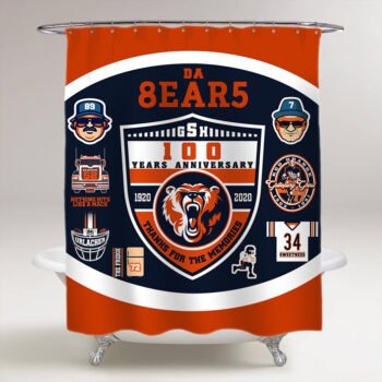 Shower Curtain Archives Creativgoods, Chicago Bears Shower Curtain