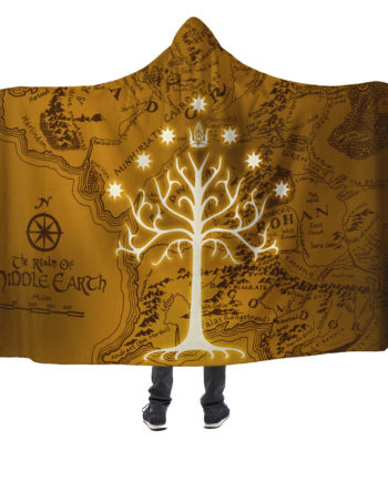 white tree of gondor lord of the rings hooded blanket