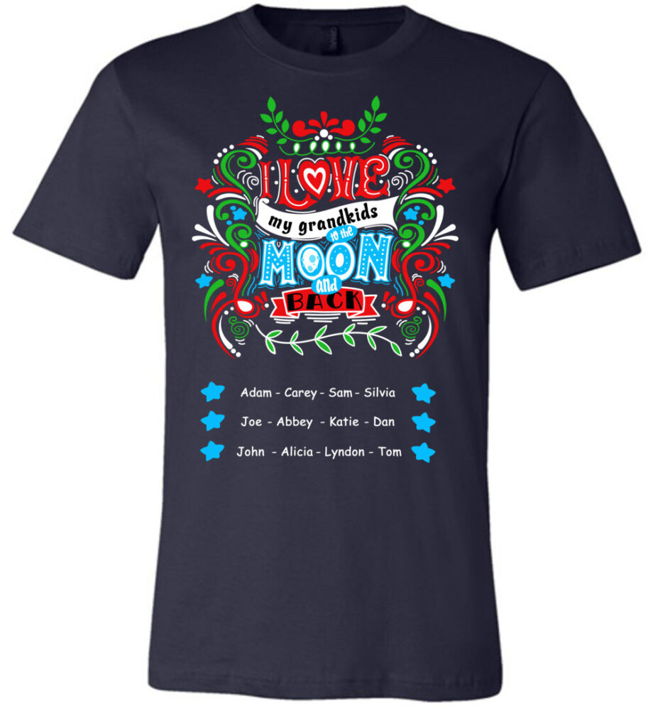 Grandma Love Grandkids to The Moon and Back Unisex Canvas T-Shirt