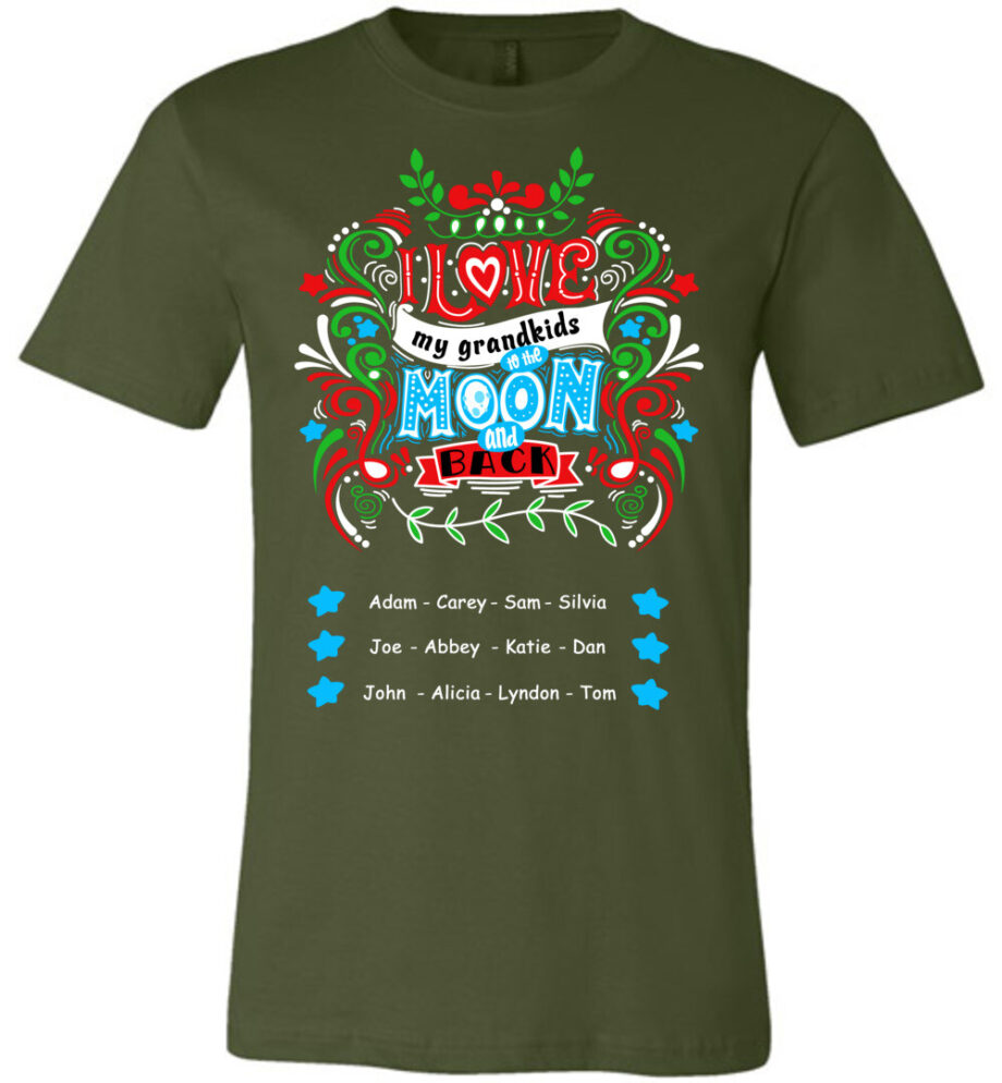 Grandma Love Grandkids to The Moon and Back Unisex Canvas T-Shirt