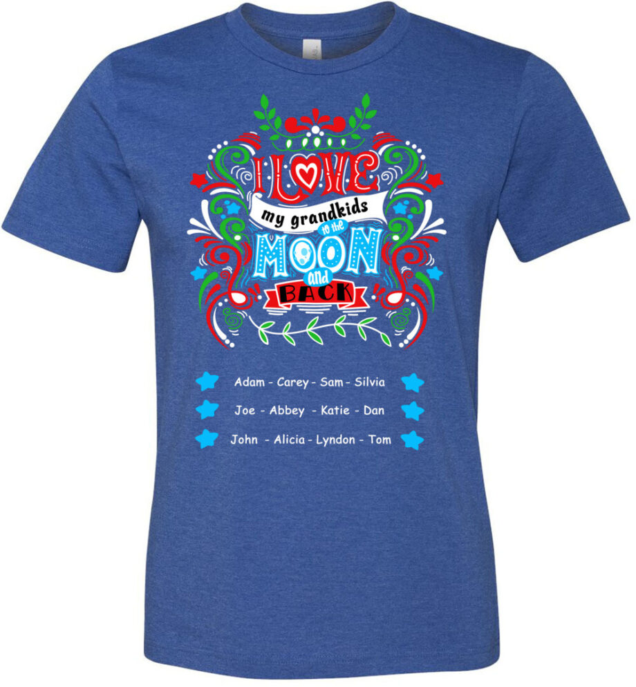 Grandma Love Grandkids to The Moon and Back Unisex Canvas T-Shirt