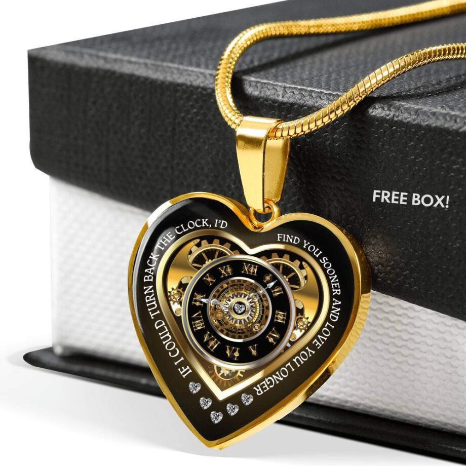 Turn back the clock romantic wife gift heart necklace gold 02