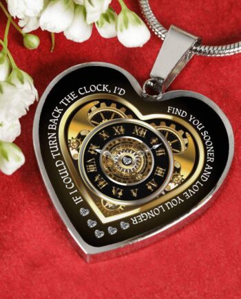 Turn back the clock romantic wife gift heart necklace silver 01