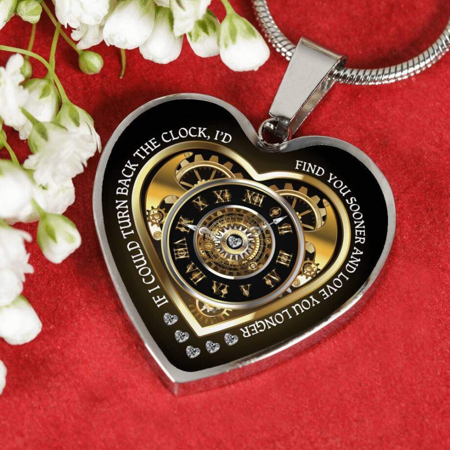 Turn back the clock romantic wife gift heart necklace silver 01