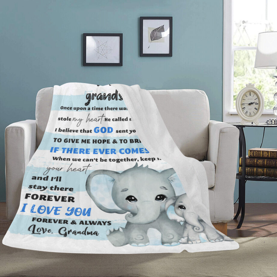 grandma to grandson elephant blanket